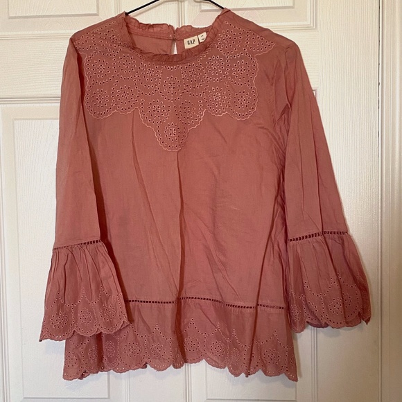 Bell-sleeved blouse with eyelet details - Picture 1 of 6